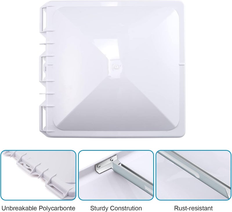HOMEE Rv Roof Vent Cover Replacement 13 x13 inch Universal White Vent Lid for Camper Trailer Motorhome Bathroom, 1 Pack - Image 3